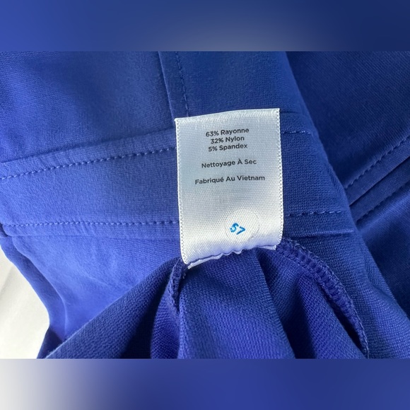 TALBOTS Dress Women’s Size 8 Blue Midi‎ Cap Sleeve Fitted Stretch Professional - Picture 7 of 7